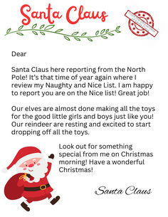 santa claus letter from the north pole