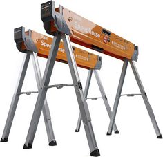 Bora Portamate Speedhorse Sawhorse Pair– Two Pack, Table Stand with Folding Legs, Metal Top for 2x4, Heavy Duty Pro Bench Saw Horse for Woodworking, Carpenters, Contractors, PM-4500T,Orange About this item 1.6 Second Set-Up: The BORA Portamate Speedhorse is the only sawhorse on the market with lever quick-release deploy technology, offering instant setup and teardown that is 30x faster than conventional sawhorses Best-In-Class Capacity: Comes as a single stand that can support up to 1800 lbs., which is 200 lbs. more than the leading competitors; 30-inch-tall working height puts your project within easy reach; Comes ready to use and no assembly is needed Non-Sequential Leg Folding: To tear down your worksite, just pull the levers on each end and fold the legs up; Unlike standard sawhorses, Saw Horse, Table Stand, Tear Down, Workshop Equipment, Carpentry, Heavy Duty, Woodworking, Technology, Things To Sell