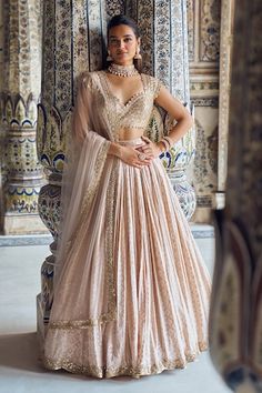 Buy Green Organza Embroidery Sequin V Neck Juliet Floral Bridal Lehenga Set For Women by Studio Iris India Online at Aza Fashions. Karisma Kapoor, Pink Thread, Sonakshi Sinha, Sara Ali Khan