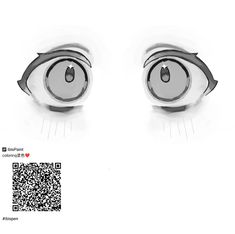 an eyeball is shown with qr code on the bottom and right side of it