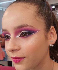 Pink Dance Competition Makeup, Gymnastics Competition Makeup, Dance Competition Makeup, Dance Competition Hair, Hair Jazz