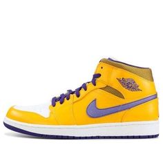 Air Jordan 1 Mid 'Lakers' 554724-708 (AJ1/SNKR) Air Jordan 1 Mid, Jordan 1 Mid, Stylish Sneakers, Air Jordan 1, Jordan 1, Perfect Pair, Air Jordan, Air Jordans, Your Perfect