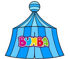 the word bumba is in front of a circus tent