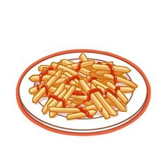 french fries with ketchup on a plate