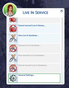 a screenshot of the game's live in service menu, with icons and text