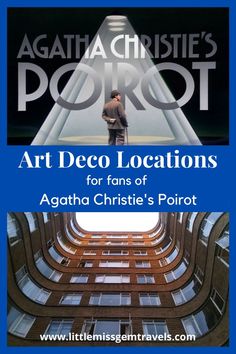 the cover of art deco locations for fans of agatha christie's poirot