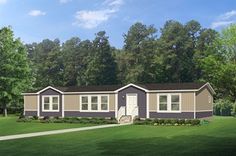 this is an artist's rendering of a small house in the woods with lots of trees