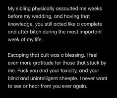 a poem written in white on a black background that reads, my sibling physically assaulted me weeks before my wedding, and having that