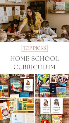 a woman sitting at a table with children in front of her and the words top picks for