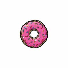 a donut with pink icing and sprinkles