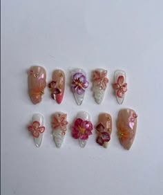 Unusual Nail Art, Shein Nails, Colombia Nails, Multi Color Nails, Regal Nails, Nails Aesthetics, Cool Nail Ideas, Fake Nails Designs, 2024 Nails