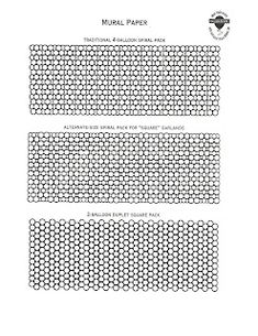 two sheets of paper with circles and dots on the bottom, one is black and white