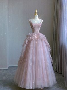 Modest Ball Gown, 22th Birthday, Pink Tulle Prom Dress, Lace Long Prom Dress, Tulle Prom Dresses, Pink Evening Dress, Stunning Prom Dresses