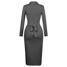 Dark Gray Ribbed Button Neck Split Midi Dress Solid Winter Dress With Button Closure, Winter Button-up Solid Color Dresses, Winter Midi Dress With Buttons, Winter Midi Dress With Buttons For Office, Fall Long Sleeve Bodycon Dress With Buttons, Midi Dresses, Women Dresses, Dark Gray, Dresses Midi