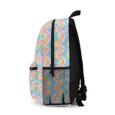 Make a bold statement with our Pastel Tie Dye Backpack, a vibrant accessory that adds a splash of color to your daily adventures! Perfect for school, travel, or simply expressing your unique style, this backpack is both stylish and practical. Stand out from the crowd and let your personality shine with this fun and eye-catching accessory! This bag is made from spun polyester and weights 1.3 lbs, just enough to be light, strong and long-lasting. .: 100% polyester.: Lightweight and waterproof.: Ad Multicolor On-the-go Backpack For Back To School, Trendy Rectangular Backpack For Back To School, Trendy Softback Backpack For Back To School, Multicolor Standard Backpack With Zipper, Multicolor Standard Backpack With Zipper Closure, Multicolor Standard Backpack For On-the-go, Casual Multicolor School Bag, Trendy Backpack For Casual Use, Trendy Backpack For On-the-go