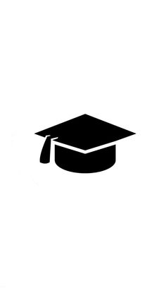 a black and white silhouette of a graduation cap