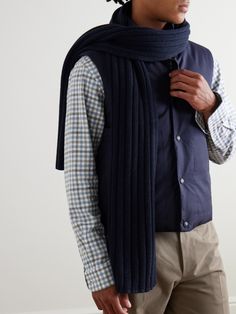 Designed with cold winters in mind, Purdey's scarf is knitted in a chunky, ribbed stitch from soft cashmere. It has a generous length so you can double wrap it for extra warmth. Scarf For Men, Wardrobe Edit, Luxury Sneakers, Scarf Men, Loungewear Shorts, Short Suit, Classic Sneakers, Cashmere Scarf, Lace Boots