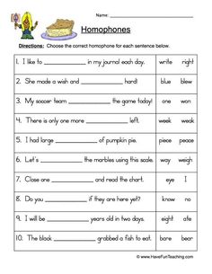 homoness worksheet for students to learn