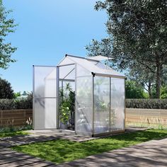 【High-Quality Materials】: The greenhouse features a frame made of aluminum alloy, lightweight and corrosion-resistant, capable of withstanding various weather conditions outdoors. House With Windows, Roof Vent, Polycarbonate Greenhouse, Walk In Greenhouse, Window Vents, Greenhouse Kit, Indoor Outdoor Planter, Roof Window, Roof Vents