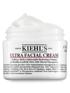 Product Description   KIEHL's ULTRA FACIAL CREAM 1.7 oz /50 ml NEW UNBOXED With a lightweight, non-greasy texture, the #1 best-selling Kiehl's face moisturizer delivers 24-hour hydration for fresh, healthy-looking skin. SKIN TYPE: For all skin types, from dry to oily skin, as well as sensitive skin. WHAT IT DOES: Delivers 2.3X the moisture – even to the driest facial zones – for immediate hydration. Made to continually absorb moisture from the air, this lightweight cream makes an ideal day cream Ideal Day, Face Skin Care Routine, Squalane Oil, Facial Cream, Olive Fruit, Facial Toner, Smoother Skin, Fire Heart, Face Moisturizer