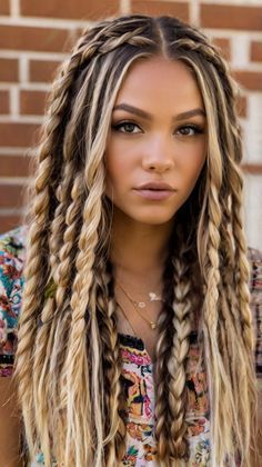 Fashion: #fashion, #style, #outfitinspiration, #beauty Braids With Loose Curls, Viking Hairstyles, Jumbo Boho Braids, Picture Day Hair, French Braid Ponytail, Viking Hair, French Braid Hairstyles, Hair Upstyles, Work Hairstyles