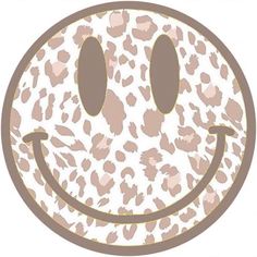 an animal print smiley face with two eyes