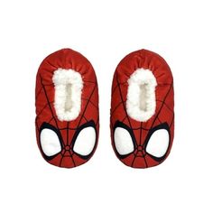 Keep growing feet comfy and cozy in this 1-Pack of Spider-Man Toddler Boy Fuzzy Babba Slipper Socks! Featuring Spider-Man, these slipper socks will become your little one's indoor footwear of choice. Bottom grippers aid with traction while they play and the touchably soft faux fur sherpa lining will keep feet warm from day to night. Size: 2T-3T.  Color: Red.  Gender: male.  Age Group: adult. Lightning Mcqueen Slippers, Toddler Christmas Slippers, Spider Man Slippers, Synthetic Slip-on Slippers For Playtime, Disney Slippers Kids, Boys Slippers, Boys Socks, Kids Clothes Boys, Slipper Socks