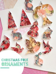 christmas folk ornaments are displayed on a piece of paper with the words, christmas folk