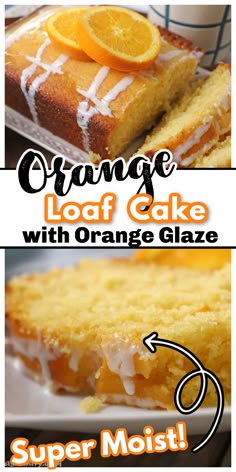 Orange loaf cake with white glaze and orange slices. With Pinterest overlay. Coconut Orange Cake Recipe, Ultimate Orange Cake, Orange Coconut Cake Recipes, Best Orange Cake Recipe Moist, Orange Bread Recipe Easy, Orange Cake Recipe Moist Easy, Orange Velvet Cake, Fresh Orange Recipes, Fresh Orange Cake Recipe