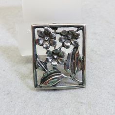 Vintage Sterling Silver Picture Window of Flowers Brooch or Pin, Sterling Flower Pin - Etsy Vintage Flower Brooch For Jewelry Making, Silver Flower Shaped Lapel Pin Brooch, Silver Flower Lapel Pin, Vintage Silver Lapel Pin For Anniversary, Vintage Silver Anniversary Lapel Pin, Silver Vintage Anniversary Lapel Pin, Silver Vintage Flower Brooches, Silver Flower Lapel Pin Gift, Silver Flower Lapel Pin For Gift