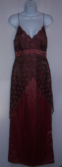 "Vintage Mike Benet Formals aubergine or plum and gold embroidered column prom or evening dress. Excellent pre-owned condition. No holes, stains, rips, tears,etc. Women's size 8 or 10 or MEDIUM. Measurements: bust-38\", waist-28\", hips-38\", length-60\". Lined. Back zip closure. Fabulous 70's glam!" 2000s Dresses, Memorial Board, Vintage Party Dress, Goth Princess, Dirndl Skirt, Prom Dress Inspo, Boho Goth, Clothes Making, Princess Dresses