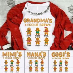 grandma's cookie crew shirt with ginger cookies on it