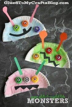 paper plate monster craft for kids to make