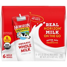 two boxes of horizon organic milk on the go