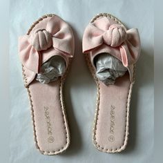 Fisace Espadrilles Pink Bow Slip On Sandals Summer Size 6.5 Never Worn Slip On Sandals, Pink Bow, Sandals Summer, Slip On Sandal, Espadrilles, Slip On, Size 6, Sandals, Pink