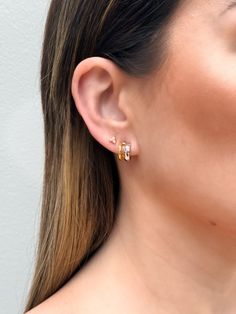 Introducing our Duet Mixed Metal Hoops. 925 Sterling Silver 18k Gold Plated Nickel Free & Hypoallergenic Mixed Metal Earrings, Adventure Style, Mixed Metals, Gold And Silver, Ring Necklace, Ring Earrings, Necklaces Bracelets, 18k Gold, Gold Plate