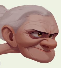 an old man with white hair and brown eyes