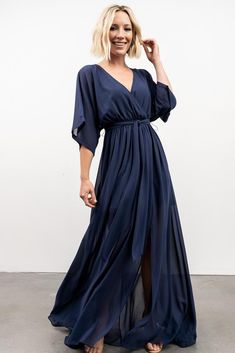 Kia Kimono Maxi Dress | Navy - Baltic Born Kimono Maxi Dress, Sage Dress, Velvet Maxi Dress, Beautiful Dress Designs, Kimono Sleeves, Rust Dress, Dress Dusty