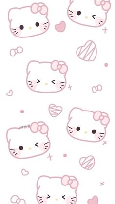 hello kitty wallpaper with hearts and bows