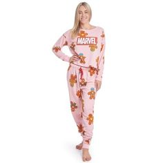 Celebrate the holidays in these cool Marvel pajama sets. Featuring cute Christmas themed artwork of your favorite Marvel superheroes, these long-sleeve t-shirt and pants pj sets are perfect for any comic book fan. Choose from cute designs of gingerbread man cookies decorated to look like the Avengers or Groot wearing a Santa hat. Soft and comfortable, these Guardians of the Galaxy and Avengers pajamas are perfect for getting in the Christmas spirit this holiday season and all year round. Man Cookies Decorated, Gingerbread Man Cookies Decorated, Avengers Women, Marvel Fabric, Marvel Pajamas, Marvel Store, Pajama Bottoms Womens, Blue Costumes, Man Cookies