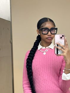 Boujee Outfits Black Women, Pink Aesthetic Black Women, Hairdos For Curly Hair, Protective Hairstyles Braids, Hot Hair Styles, Dope Hairstyles, Swaggy Outfits, Baddie Outfits Casual, Colourful Outfits