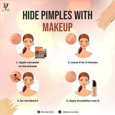 How To Conceal Pimples, Hide Pimples With Makeup, How To Hide Pimples, Cover Up Pimples, Makeup Notes, Spa Day Ideas, Self Grooming, Bird Makeup, Makeup Basics