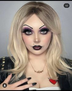 Bride Of Chucky Makeup, Chucky Makeup, Tiffany Chucky Bride, Chucky Costume, Ombre Blond