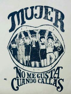 a white t - shirt with an image of people and the words'no me gusta causas '