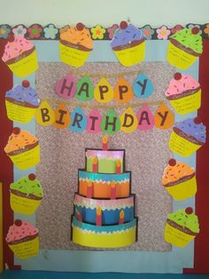 a birthday card with cupcakes on it