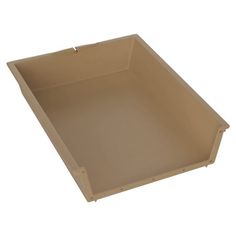 an empty brown box is shown on a white background with clipping for the bottom