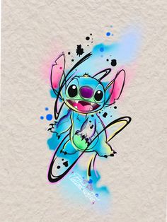 an image of a cartoon character with paint splattered on it