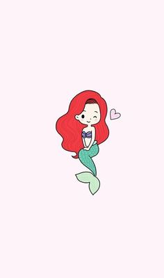 the little mermaid is sitting on her stomach