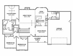 the first floor plan for a home with two master suites and an attached living area