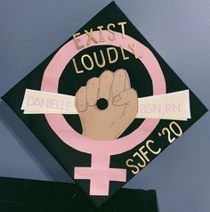 Feminist Grad Cap, Feminist Graduation Cap, Masters Degree Cap Ideas, Degree Cap, College Grad Pictures, Graduation Hat, Senior Quotes